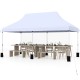 Pop-up canopy tent with white oxford fabric for 15-20 people, ideal for outdoor events and quick setup.