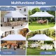 10x20 FT white pop-up canopy tent with adjustable height, ideal for outdoor events like weddings and picnics.