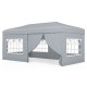 Gray pop-up canopy tent featuring 6 sidewalls, showcasing its spacious 10 x 20 feet area for large outdoor gatherings.