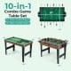 10-in-1 Combo Game Table Set featuring a foosball table with 13 black and 13 white players, ideal for family.