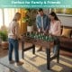Foosball game table with ergonomic handles, featuring a brown finish, perfect for family and friends' bonding time.