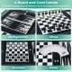10-in-1 game table featuring chess, checkers, backgammon, and poker for versatile entertainment and compact storage.