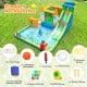 10-in-1 inflatable bounce house with water slide, climbing wall, and splash pool for outdoor summer fun.