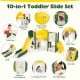 10 in 1 Toddler Slide Set Kids Slide and Climber Playset Indoor Playground - Gallery View 6 of 11