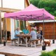 Pink 10 x 10 FT outdoor pop-up canopy tent set up for a gathering, featuring a sturdy metal frame and water-resistant.