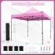 10 x 10 FT pink outdoor pop-up canopy tent with adjustable height, sturdy metal frame, and wheeled storage bag for easy.