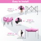 Step-by-step installation guide for the 10 x 10 FT pink outdoor pop-up canopy tent with adjustable height features.