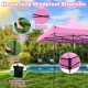 Pink 10 x 10 FT outdoor pop-up canopy tent with heavy-duty structure, sturdy stakes, and windproof features for events.