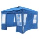 Blue 10 x 10 FT pop-up canopy tent with adjustable height, waterproof fabric, and removable sidewalls for outdoor events.