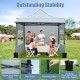 10 x 10 FT gray pop-up canopy tent with sidewalls, featuring detachable awning, ideal for parties and picnics.