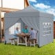 Gray 10 x 10 FT pop-up canopy tent with removable sidewalls, ideal for outdoor gatherings and events.