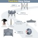 Step-by-step setup guide for the 10 x 10 FT pop-up canopy tent with removable sidewalls and wheeled bag.