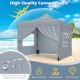Gray 10 x 10 FT pop-up canopy tent with 4 removable sidewalls, featuring water-resistant 420D oxford fabric for outdoor.