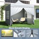 Gray 10 x 10 FT pop-up canopy tent with 4 removable sidewalls and 2 transparent PVC windows for outdoor events.