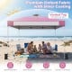 Foldable 10 x 10 feet pink pop-up canopy made of premium oxford fabric, perfect for outdoor events and easy to transport.
