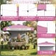 Pink 10 x 10 feet foldable pop-up canopy features adjustable height, side hanging bars, and a banner strip for promotions.