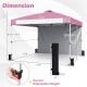 Foldable pink 10 x 10 feet pop-up canopy with adjustable height, perfect for outdoor events and easy to transport.