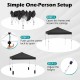 Step-by-step setup instructions for the 10 x 10 feet black outdoor pop-up canopy tent with adjustable height.