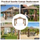 10 x 12 feet brown gazebo replacement top with waterproof coating and 2-tier design, perfect for poolside and backyard.