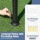 Anchored plate with pre-drilled holes and ground stakes for the 10 x 13 feet patio gazebo, enhancing stability on soft.