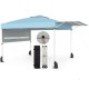 Pop up canopy tent with dual adjustable awnings in blue, featuring easy setup and 170 sq.ft shade for outdoor.