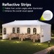 Pop up canopy tent with 6 sidewalls, adjustable height, and reflective strips for enhanced nighttime visibility.
