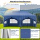10 x 20 FT blue pop-up canopy with 6 sidewalls, water-resistant fabric, ideal for parties and weddings.