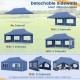 10 x 20 FT pop-up canopy with 6 sidewalls and windows, ideal for parties and weddings, featuring water-resistant fabric.