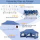 10 x 20 FT blue pop-up canopy with 6 sidewalls and windows, ideal for parties and weddings, featuring easy setup.