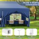 Side view of the 10 x 20 FT blue pop-up canopy showcasing its sturdy metal frame and zippered sidewalls for outdoor.