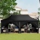 10 x 20 FT black pop-up canopy with 6 sidewalls, ideal for outdoor parties, weddings, and picnics.