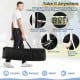 Portable 10 x 20 FT black pop-up canopy with carrying bag, featuring transparent windows and smooth dual-side zippers.