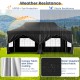 10 x 20 FT black pop-up canopy with 6 sidewalls, water-resistant fabric, ideal for parties and weddings outdoors.