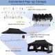 10 x 20 FT black pop-up canopy with 6 sidewalls, ideal for weddings and parties, featuring water-resistant fabric.