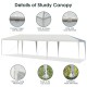 Detailed view of the 10 x 30 feet gazebo canopy tent showcasing strong connections, wind ropes, and sturdy frame for.