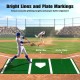 Baseball hitting mat with home plate and bright markings for accurate practice, featuring anti-slip rubber backing.