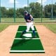 Baseball hitting mat with home plate, featuring anti-slip backing and realistic turf for accurate practice.