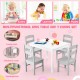 Kids 5-piece table and chair set in white, perfect for activities, reading, and playing in playrooms or classrooms.