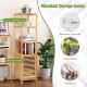 4-tier slim bamboo floor storage cabinet with shutter door, ideal for bathroom or kitchen, featuring spacious shelves.