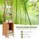 4-tier slim bamboo storage cabinet with shutter door, featuring durable construction and ideal for small spaces.