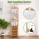 Slim bamboo floor storage cabinet with 4 tiers, shutter door, and anti-toppling device for secure organization in any.