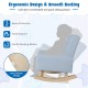 Kids rocking chair in blue showcasing ergonomic backrest and armrests, ideal for cozy seating during snacks or reading.