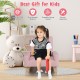Kids rocking chair in pink with solid wood legs, ergonomic design, perfect for reading and relaxing, suitable for ages.