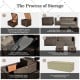 Storage process for 8-piece patio rattan furniture set, featuring ottomans and coffee table with waterproof cover.