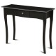 Modern console table with a sleek design and sturdy curved legs, crafted from acacia wood and MDF, ideal for entryways.