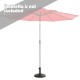 Patio market umbrella base stand in rattan design, durable resin, for 1.5" and 1.9" umbrella poles, ideal for outdoor.