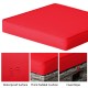 Red removable cushion for a 2-piece patio rattan wicker ottoman, featuring a waterproof surface and thick padding.