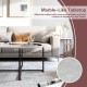 Round faux marble coffee table from a 3-piece set with X-shaped steel base, perfect for living room elegance.