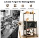 4-tier kitchen baker’s rack on wheels with engineered wood and metal frame, ideal for versatile storage and easy.