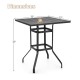32 Inches Outdoor Steel Square Bar Table with Powder-Coated Tabletop - Gallery View 4 of 8